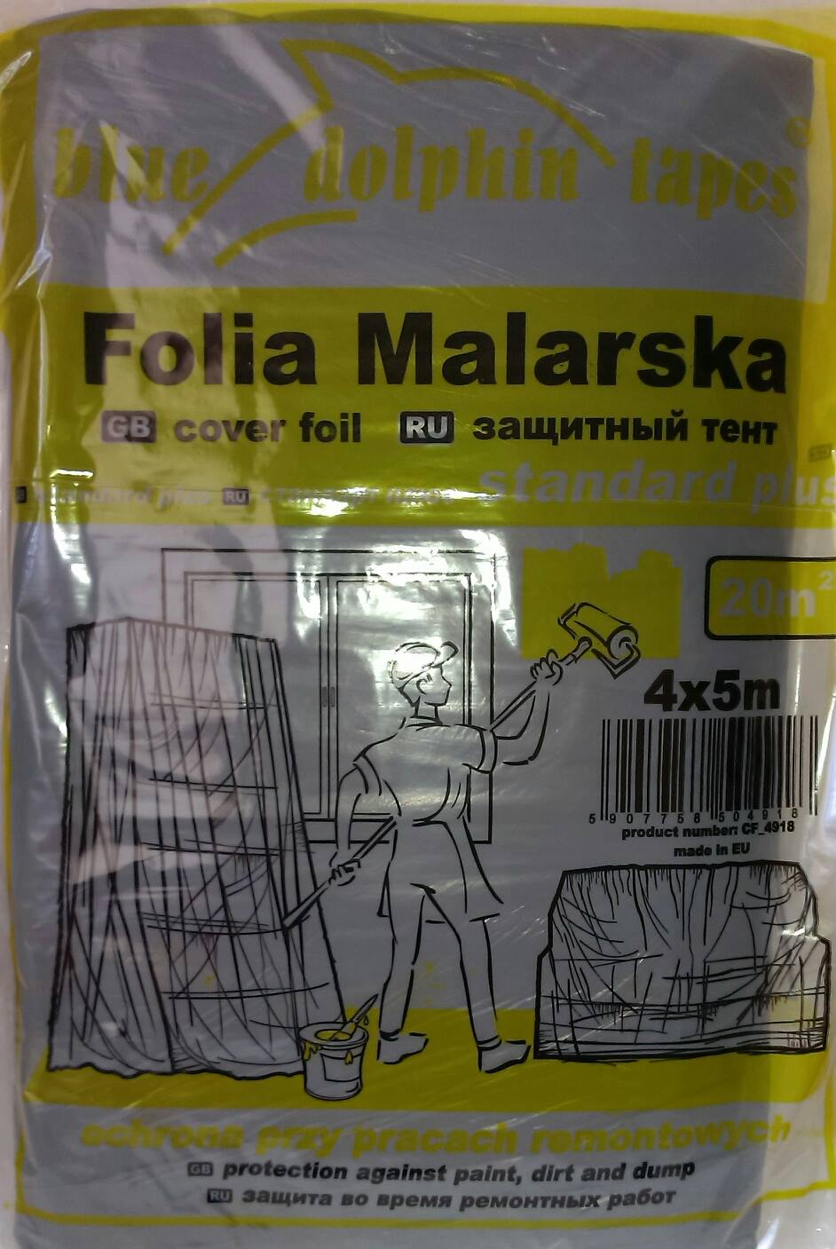 Zakrývací folie STANDARD PLUS 4m x 5m CF 04918 DOLPHIN bal.20ks